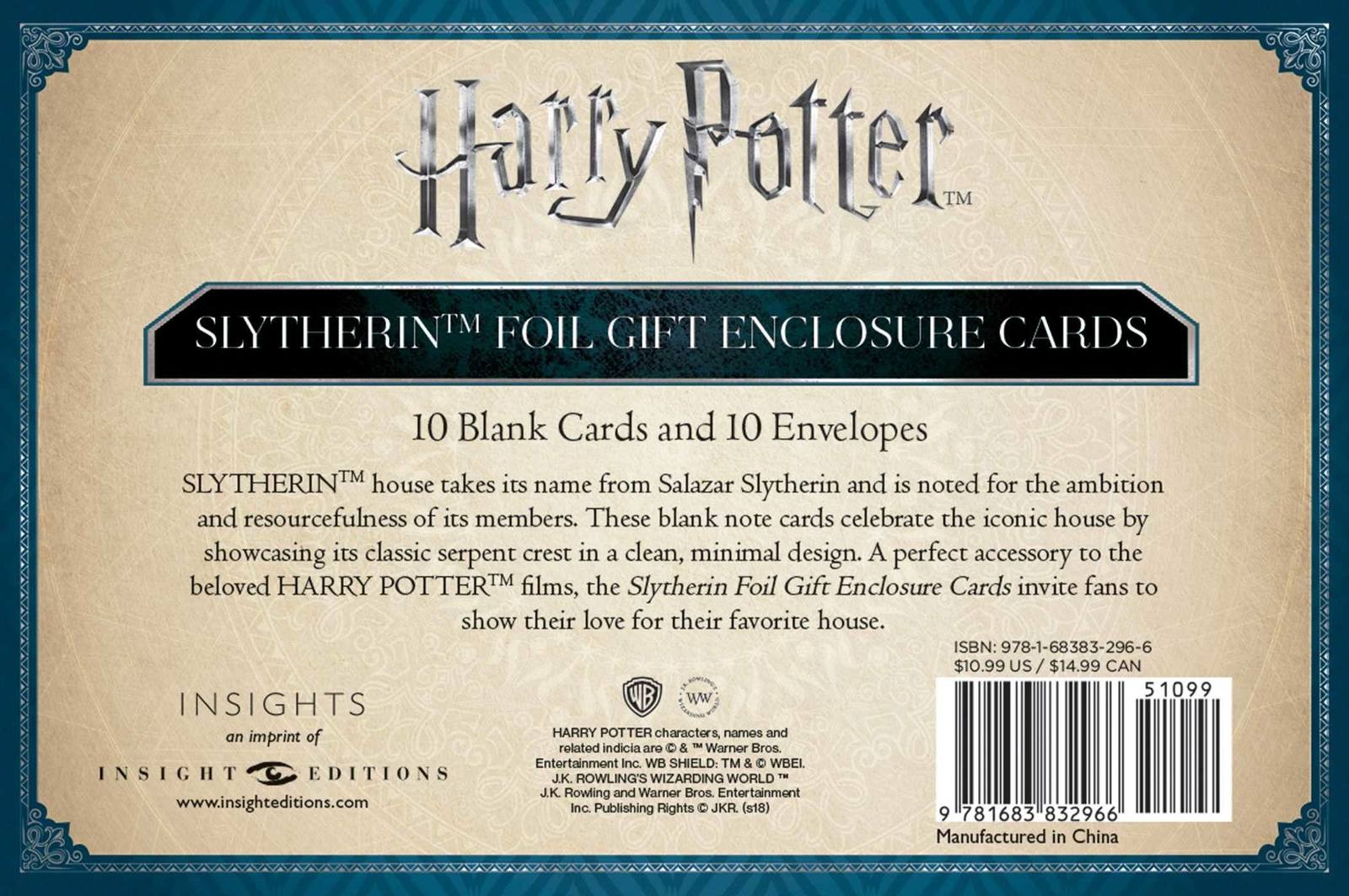 Harry Potter - Foil Gift Cards - Slytherin (10 Pack) image