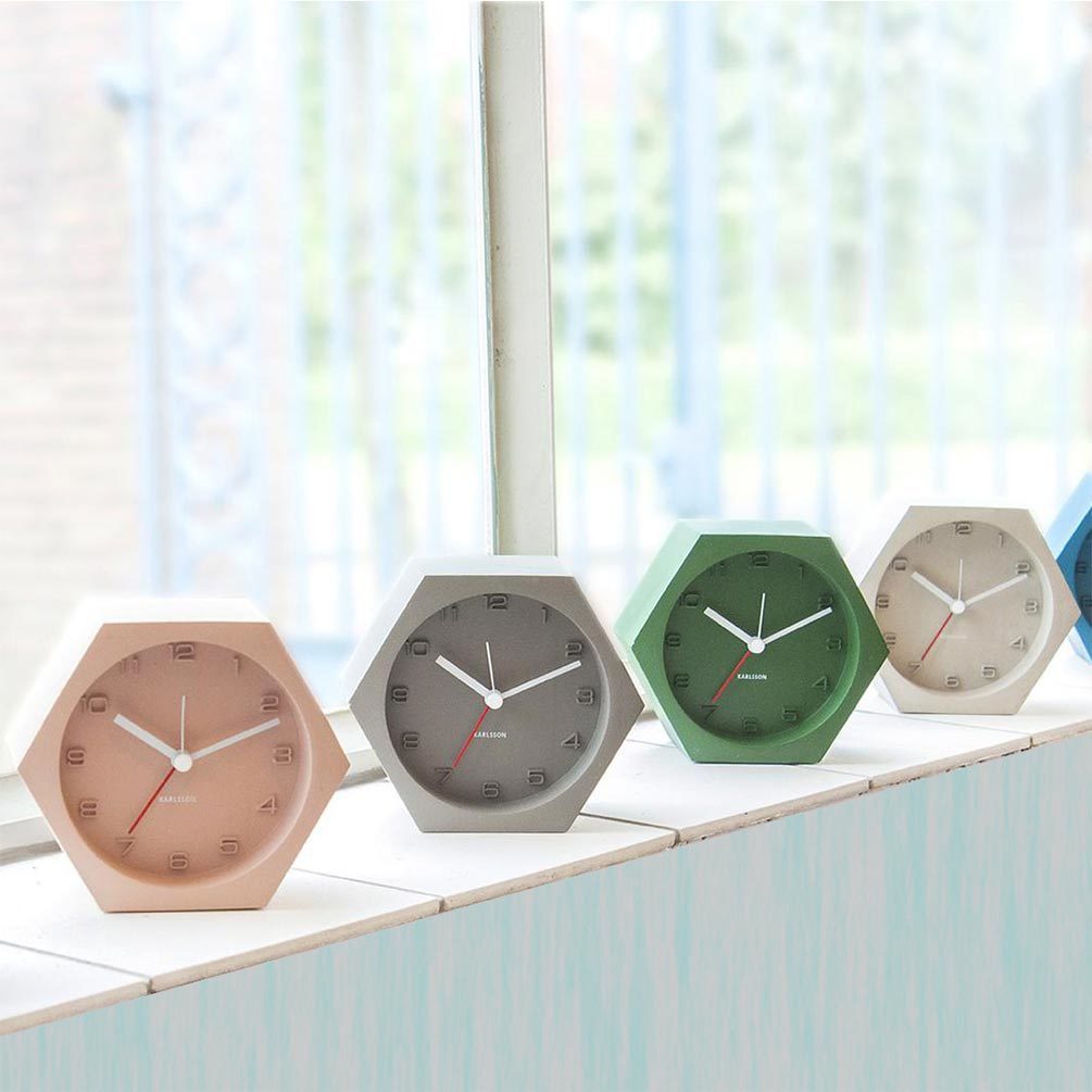 Karlsson Alarm Clock Hexagon (Blue) at Mighty Ape NZ