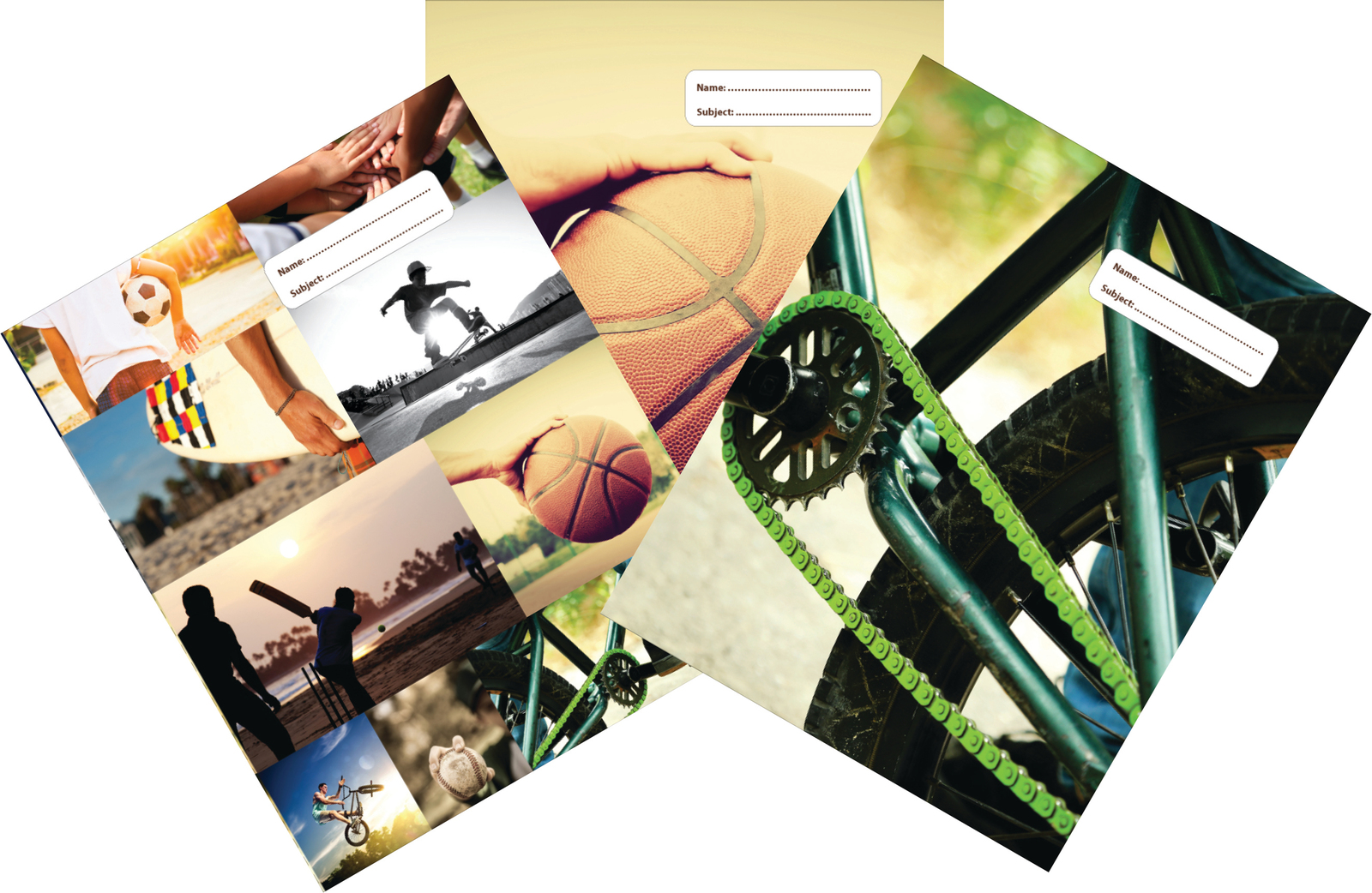 Spencil: Sports Collage A4 Book Cover - Assorted (3 Pack) image