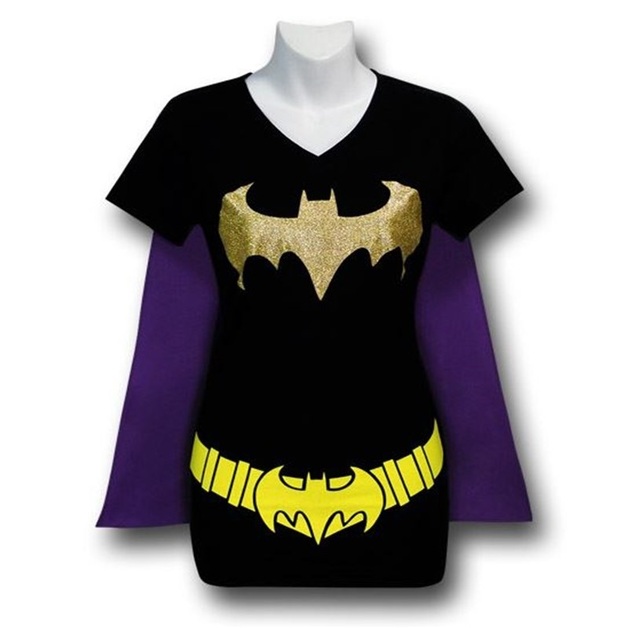 Batgirl Women's V-Neck Caped Costume 