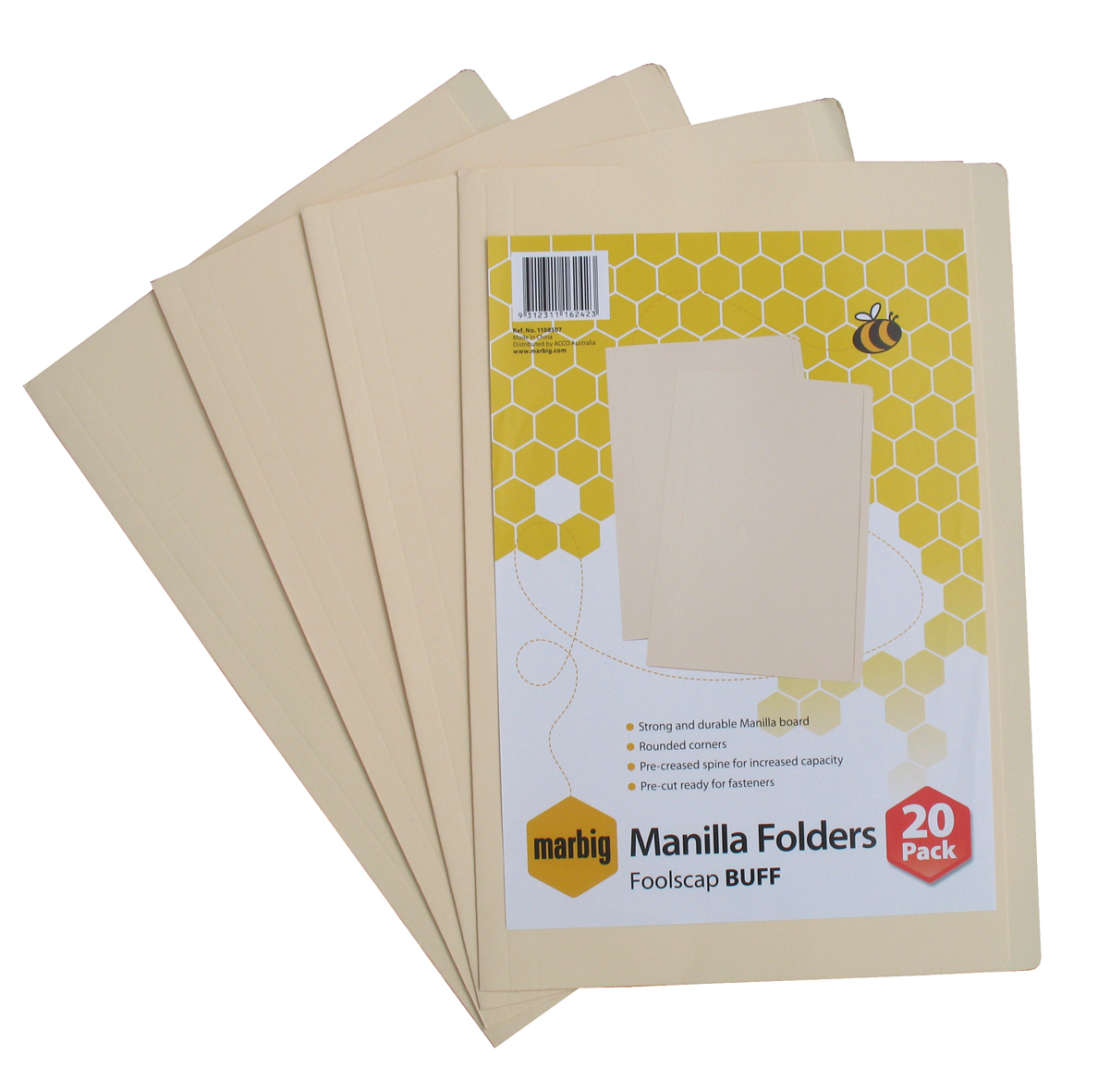 Buy Marbig Foolscap Manilla Folders Buff (Pkt 20) at Mighty Ape NZ