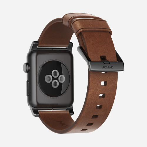 Nomad Horween Leather Strap for Apple Watch 38mm - Modern Build, Black Hardware image