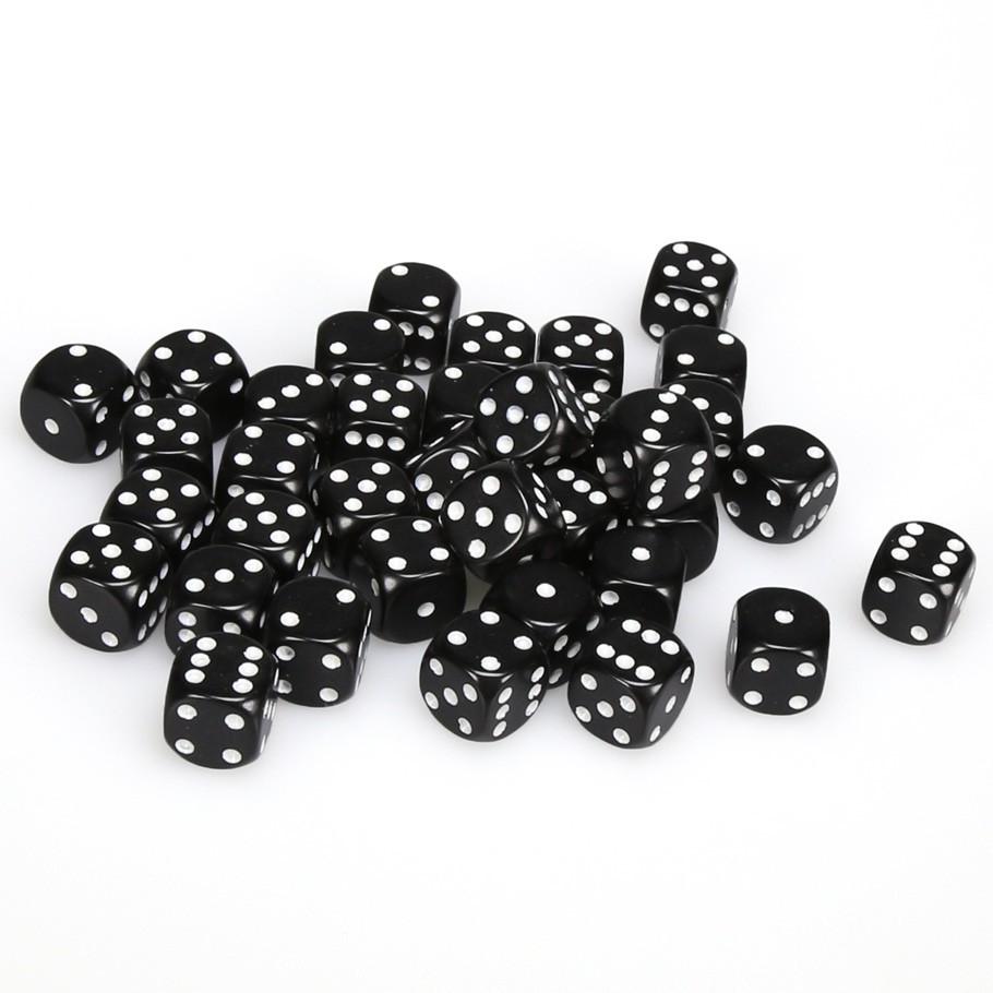 Chessex: D6 Opaque Cube Set (12mm) - Black/White image