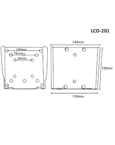 Brateck 2 Piece LCD Wall Mount Vesa (75mm/100mm up to 33 Kg) image