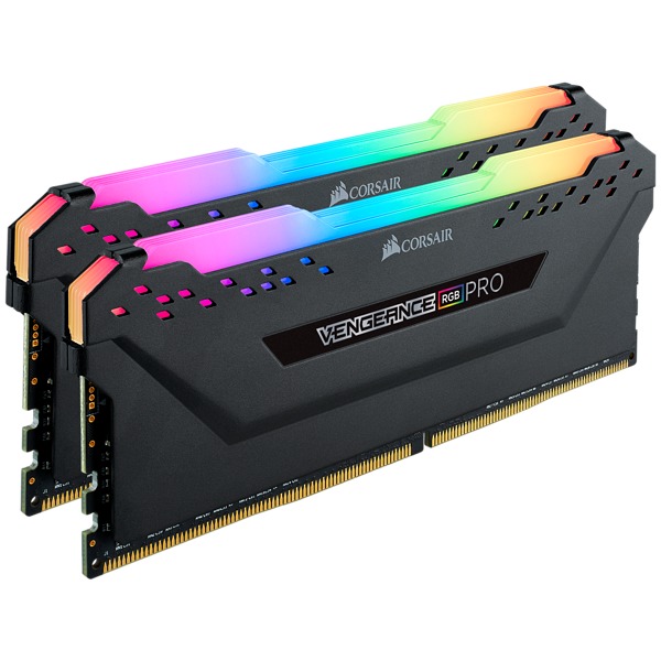 2x8GB Corsair Vengeance DDR4 2666Mhz RGB Pro Black Heat Spreader RAM image