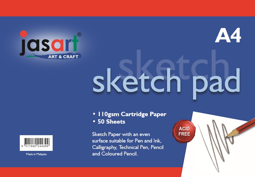 Jasart: Gummed Sketch Pad - A4 (50 Sheets)