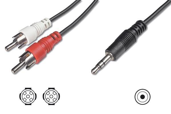 2m Digitus 2x RCA to 3.5mm Stereo Cable image