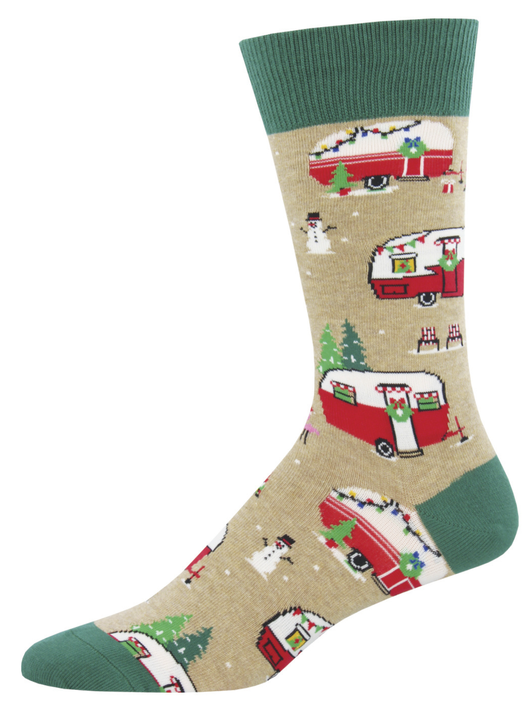 Men's Hemp Christmas Campers Christmas Crew Socks image