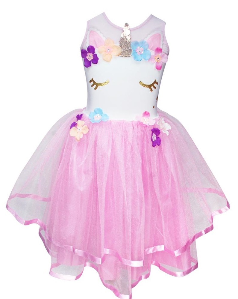 Pink Poppy: Unicorn Dress - Pale Pink (Size 3/4)