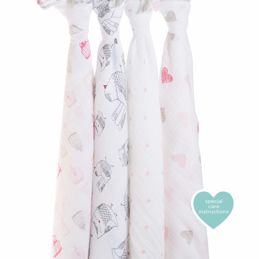 Aden + Anais: Classic Swaddle - Lovebird (4 Pack Swaddling Wraps) image