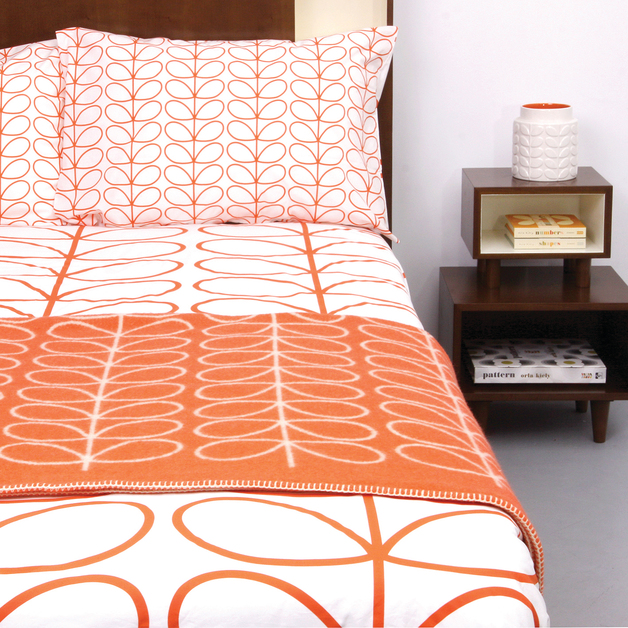 Orla Kiely King Duvet Cover Linear Stem (Persimmon) at Mighty Ape NZ