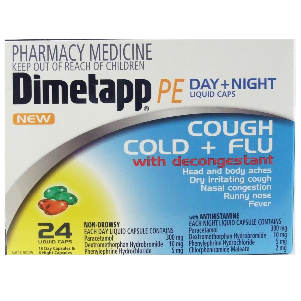 Buy Dimetapp PE Day & Night Cough/Cold/Flu (24's) at Mighty Ape NZ