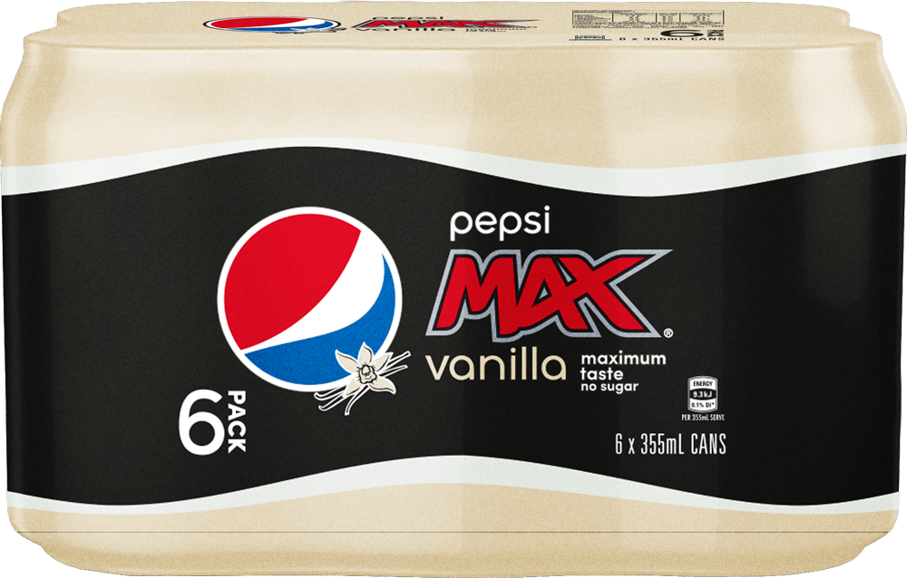 Pepsi Max Vanilla Cans 355ml (24 Pack) image
