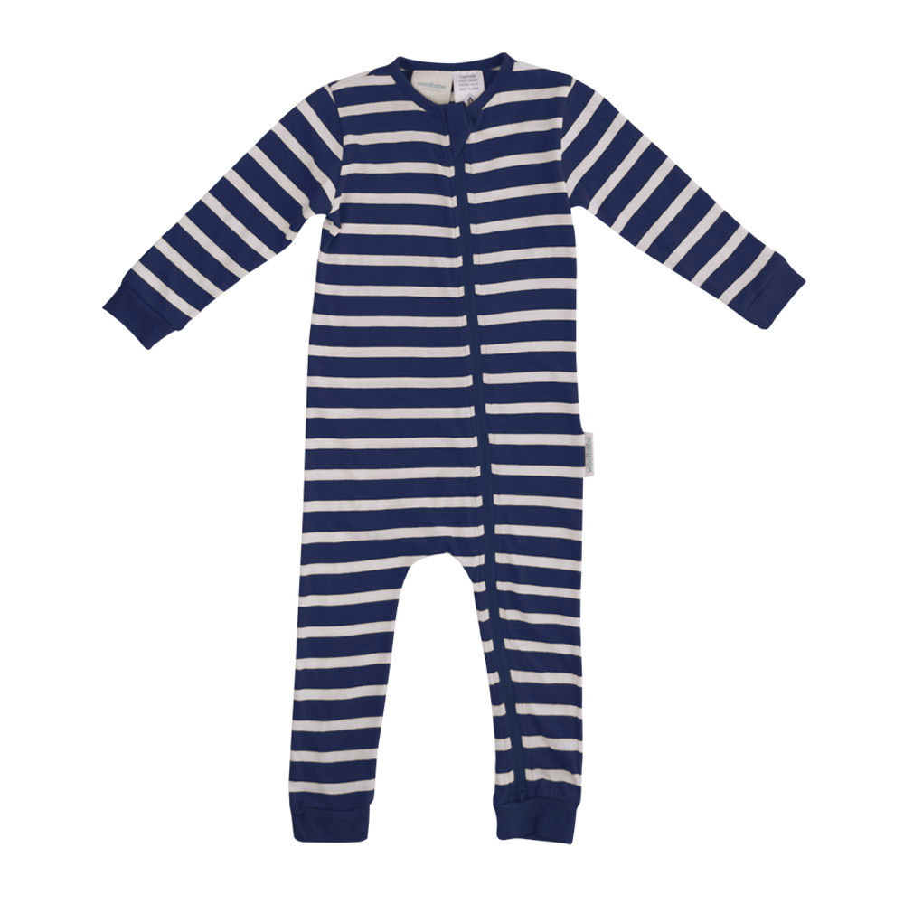 Woolbabe: Merino Organic Cotton PJ Suit - Midnight (6-12 Months)