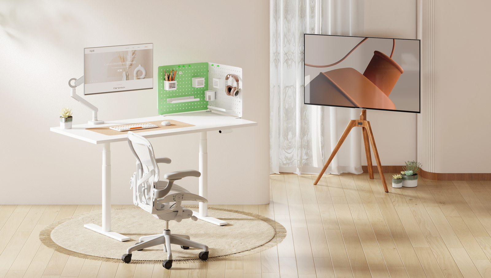Buy Gorilla Office Height Adjustable Desk White/White at Mighty Ape NZ