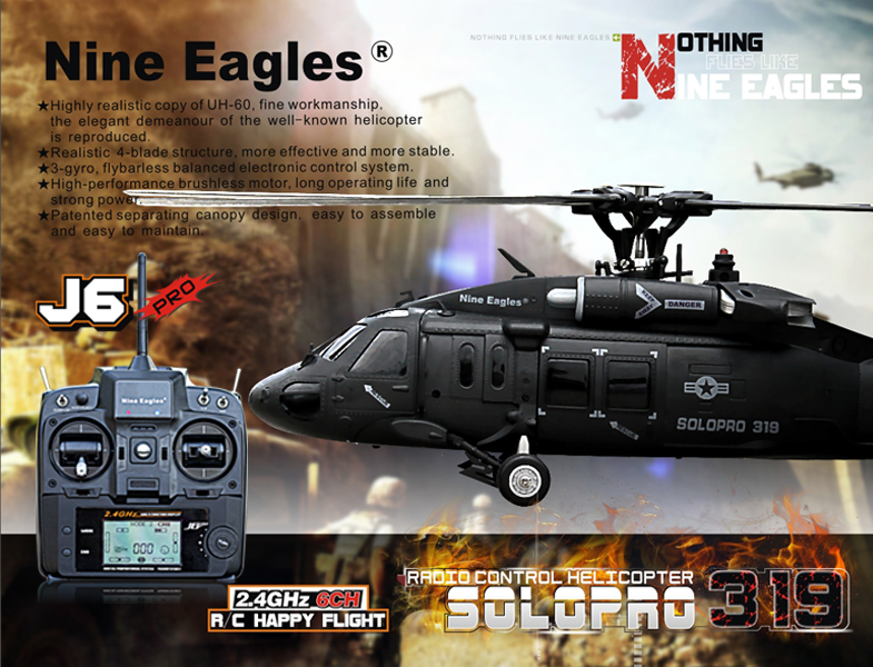 Nine Eagles UH60 Blackhawk RTF RC Helicopter at Mighty Ape