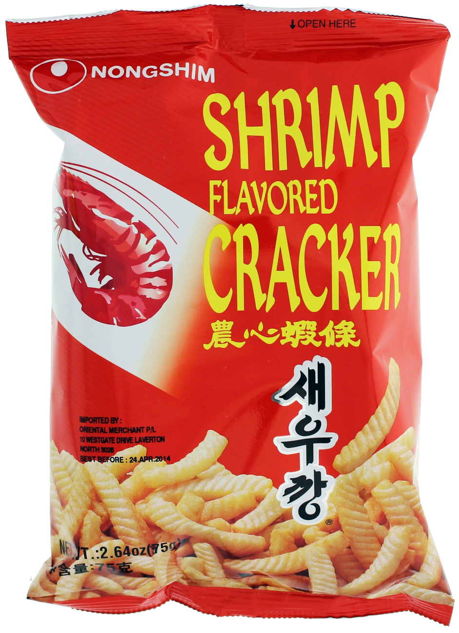 Nong Shim Shrimp Flavoured Crackers 75g (12 Pack) at Mighty Ape NZ