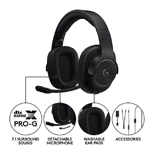 Logitech G433 7.1 Surround Gaming Headset - Black for PC Games image