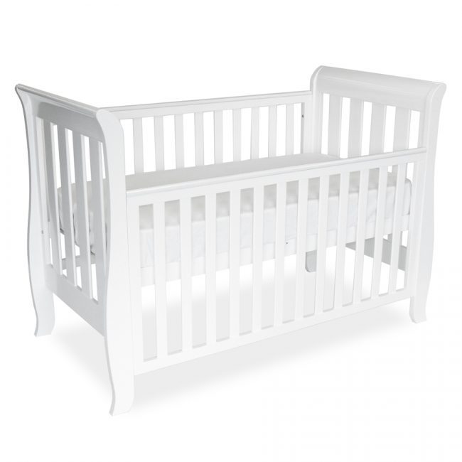 Babyhood: Sleigh Cot - White