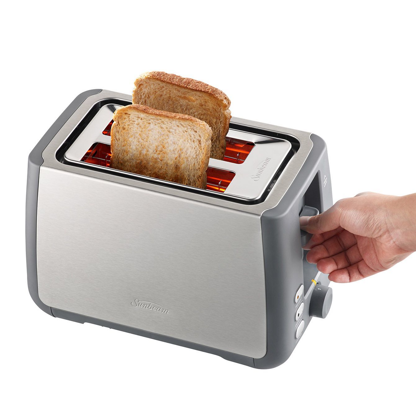 Buy Sunbeam Long Slot 2 Slice Toaster Grey at Mighty Ape NZ