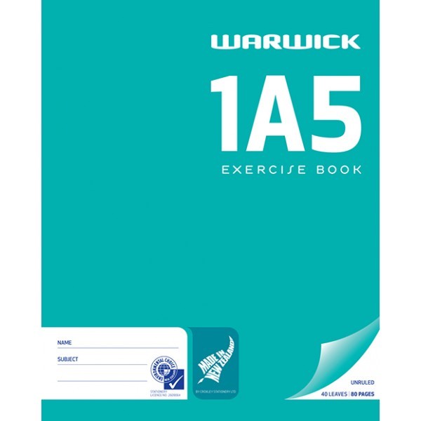 Warwick 1A5 40lf Plain Exercise Book image