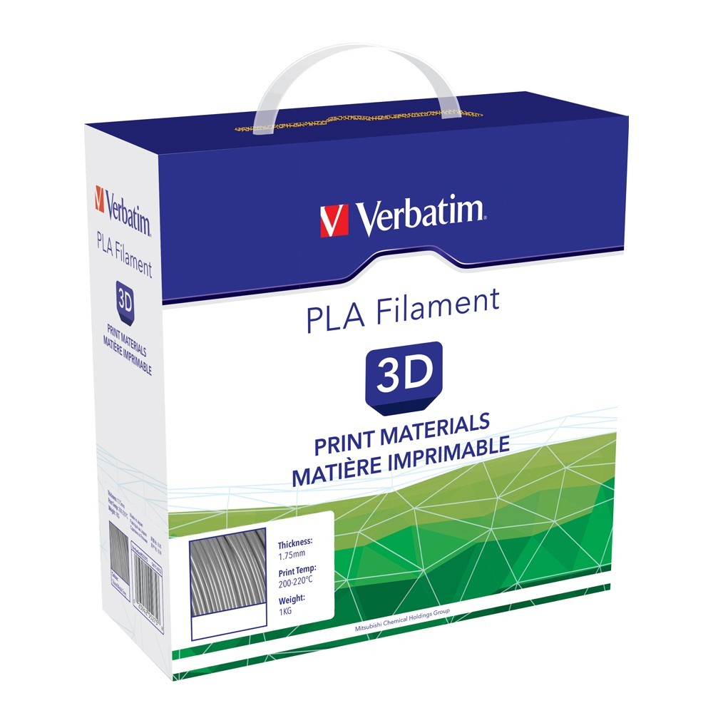 Verbatim 3D Printer PLA 1.75mm Filament - 1kg (Silver/Metal Grey)