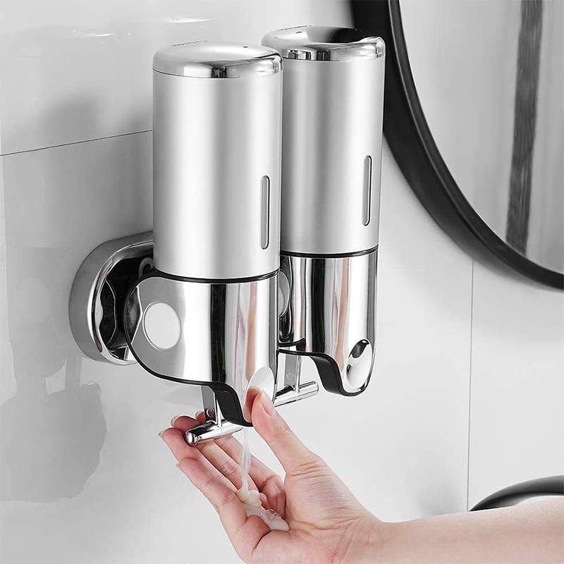 2 Chamber Wall Mounted Bathroom Pump Dispenser at Mighty Ape NZ