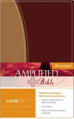 Bible Amplified Duo-tone Burgundy/tan by Zondervan Publishing image
