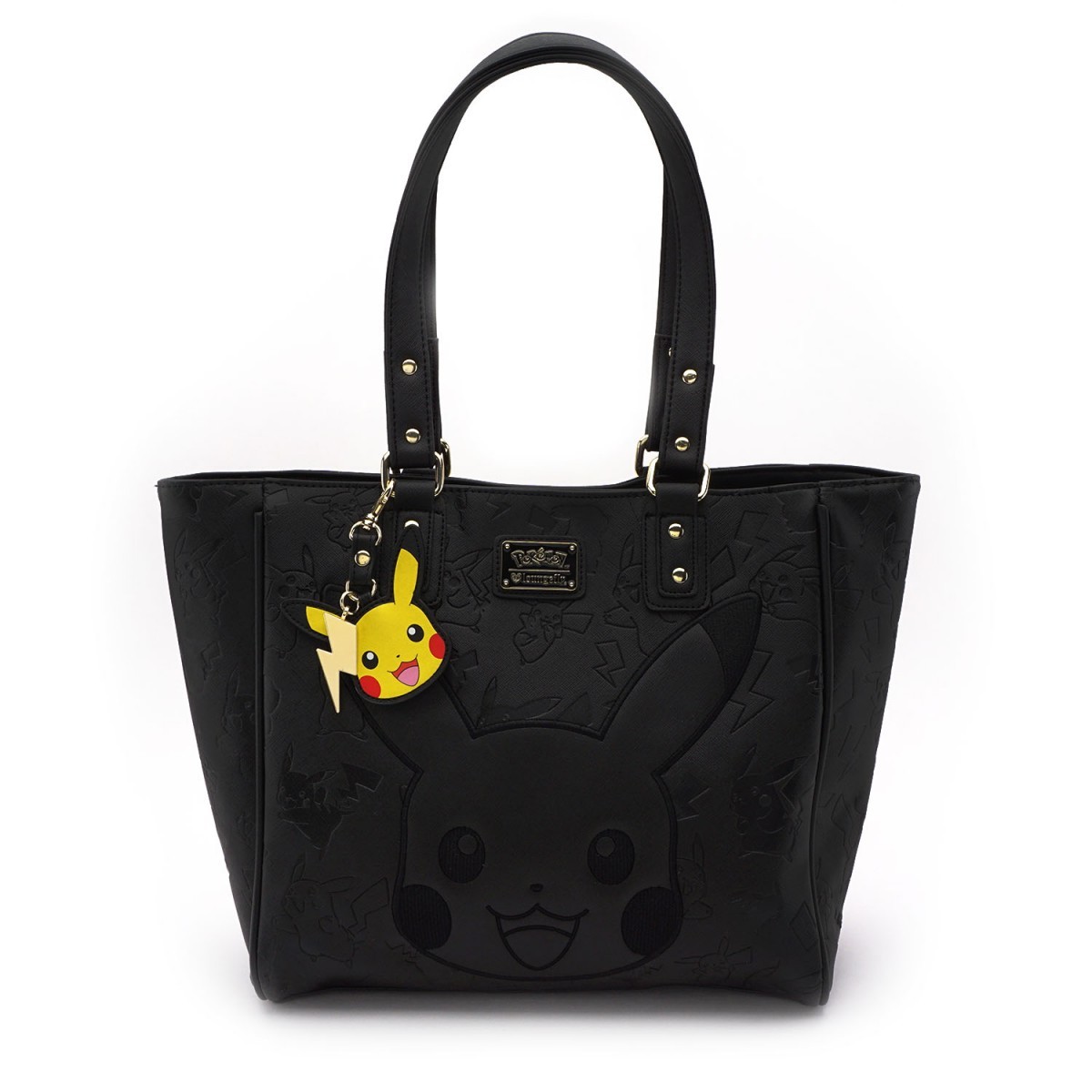 Loungefly Pokemon Pikachu Black Embossed Tote image