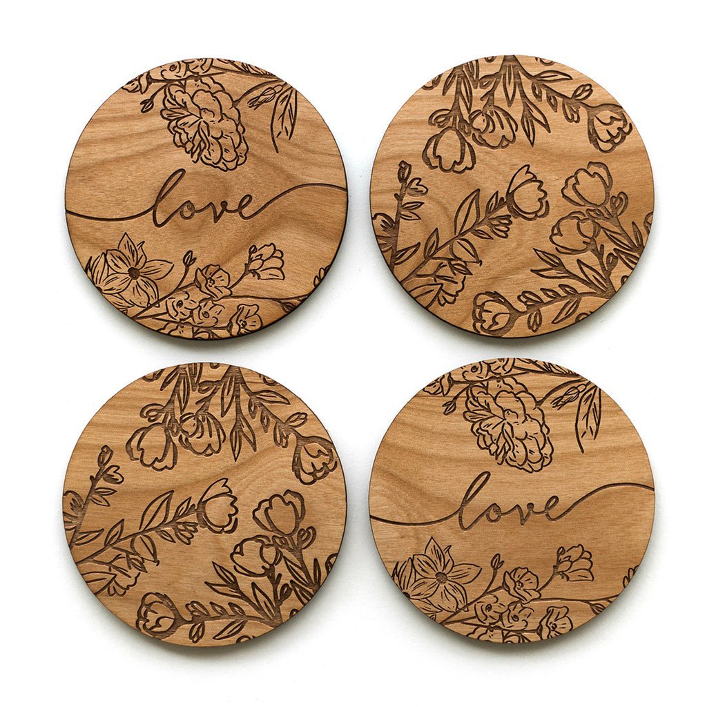 Cardtorial Rose Branches Coasters