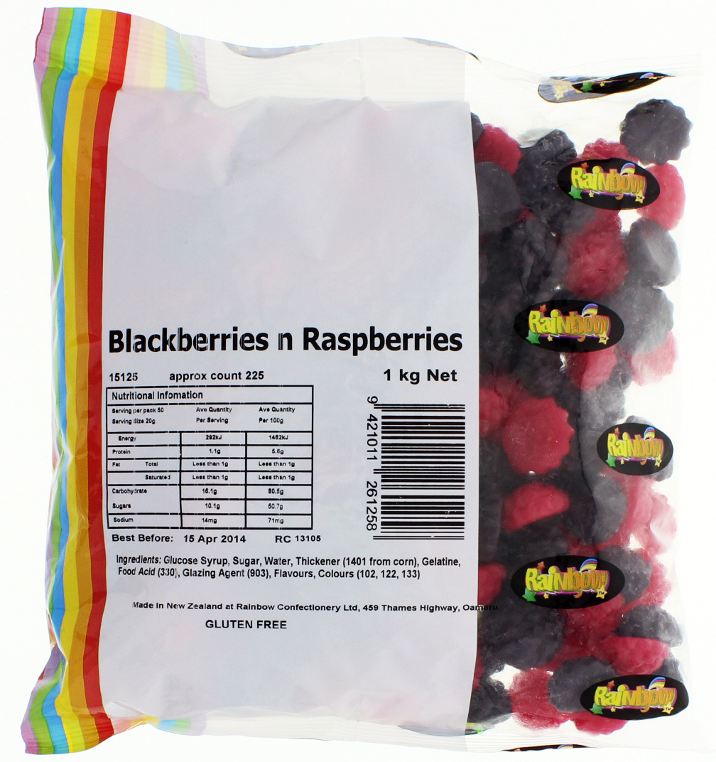 Rainbow Confectionery Black n Reds Lollies Bulk Bag 1kg image