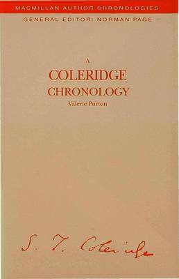 A Coleridge Chronology by Valerie Purton image