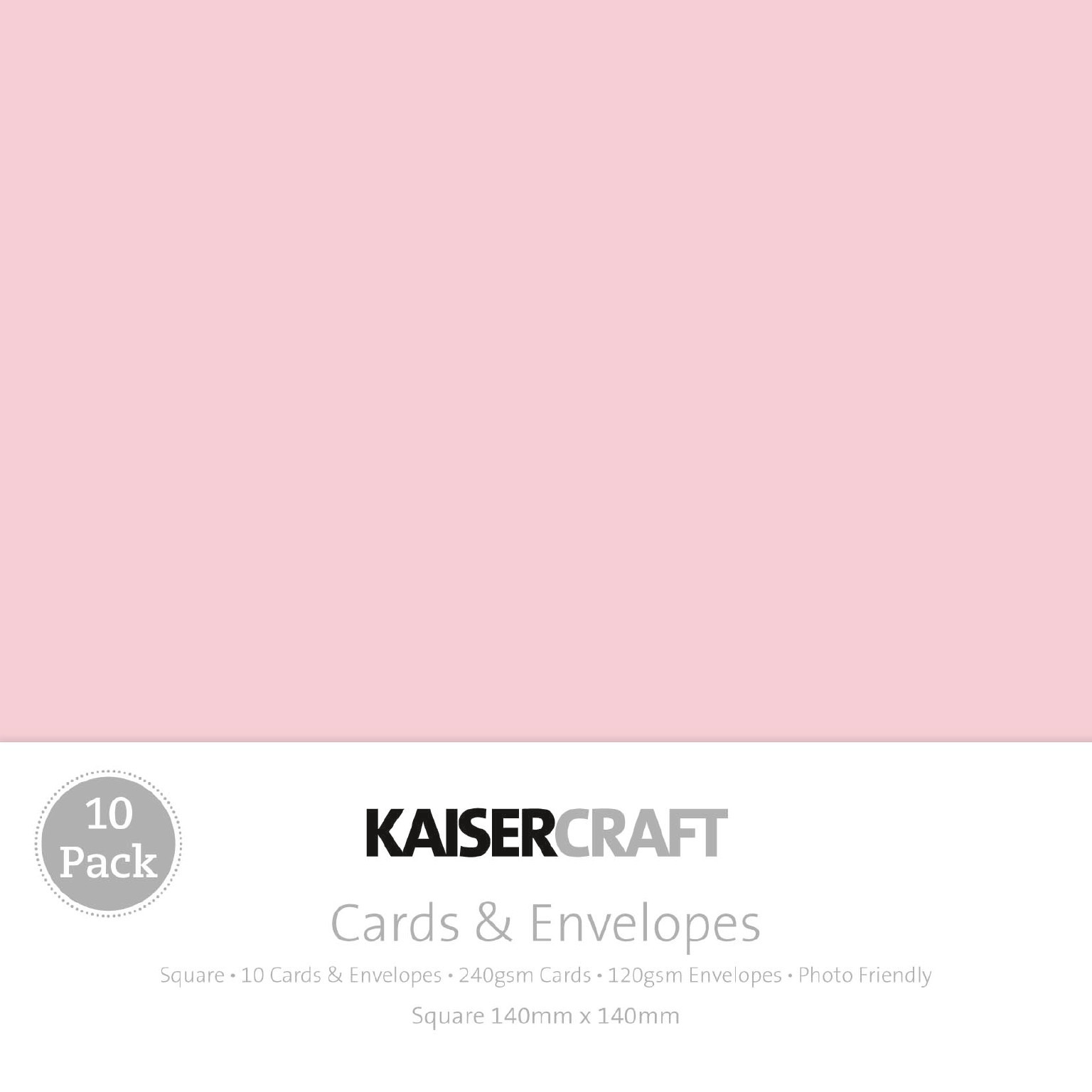 Kaisercraft: Square Card and Envelope 10 Pack - Pink image