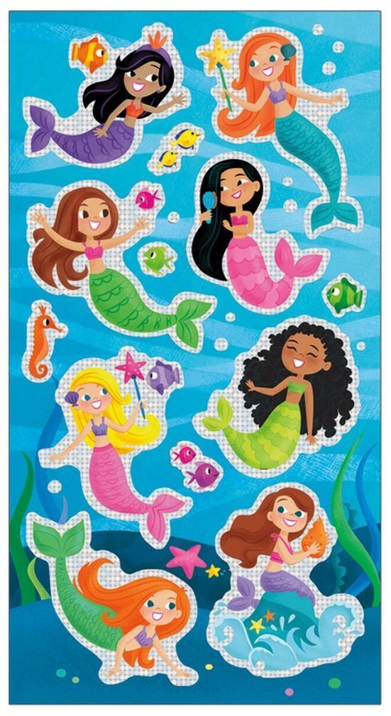 Peaceable Kingdom: Glitter & Foil Stickers - Mermaids image