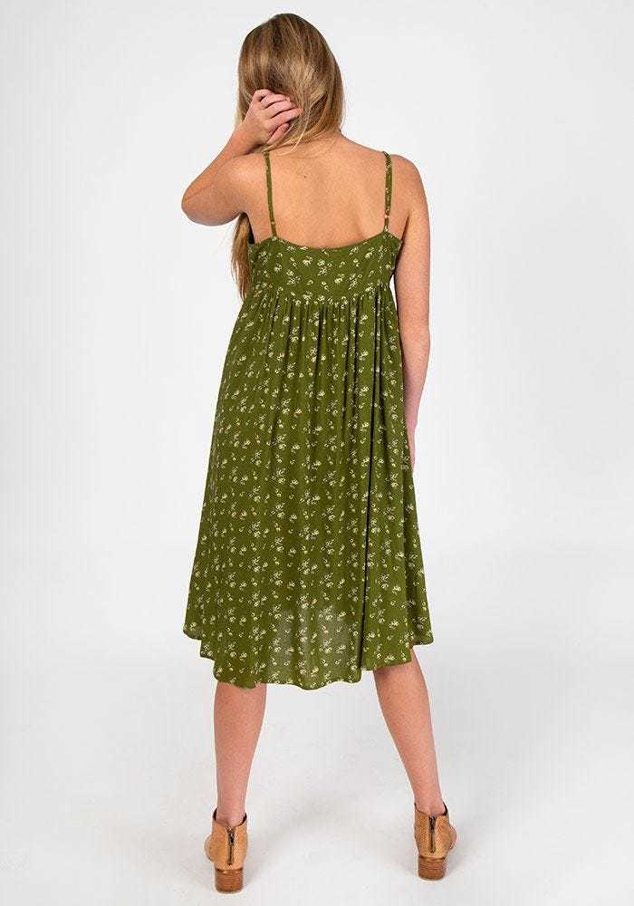 Gigi Dress - Olive Cream Calico (Medium) image