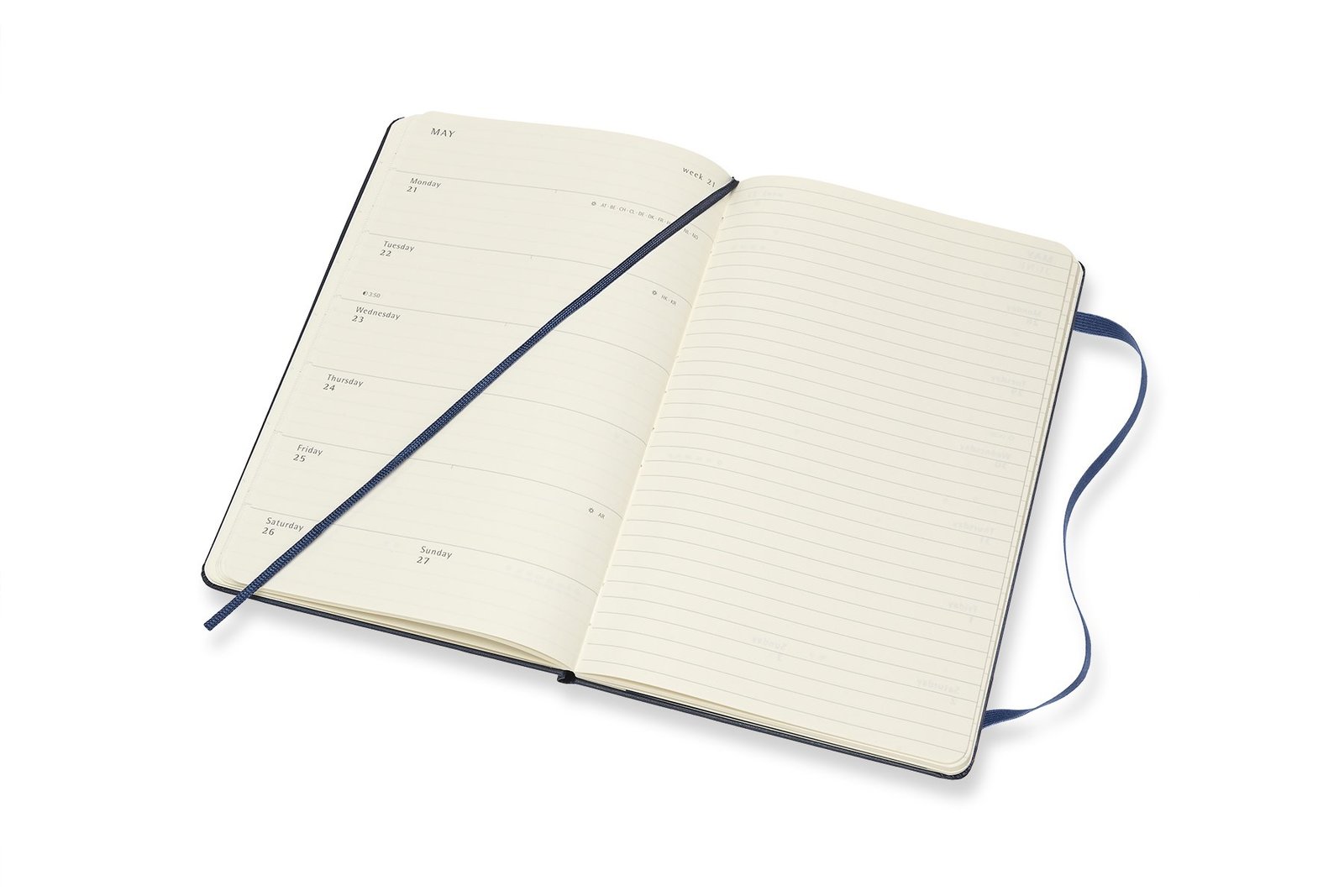 Moleskine Large Hard Cover 12 Month Weekly Planner - Sapphire Blue