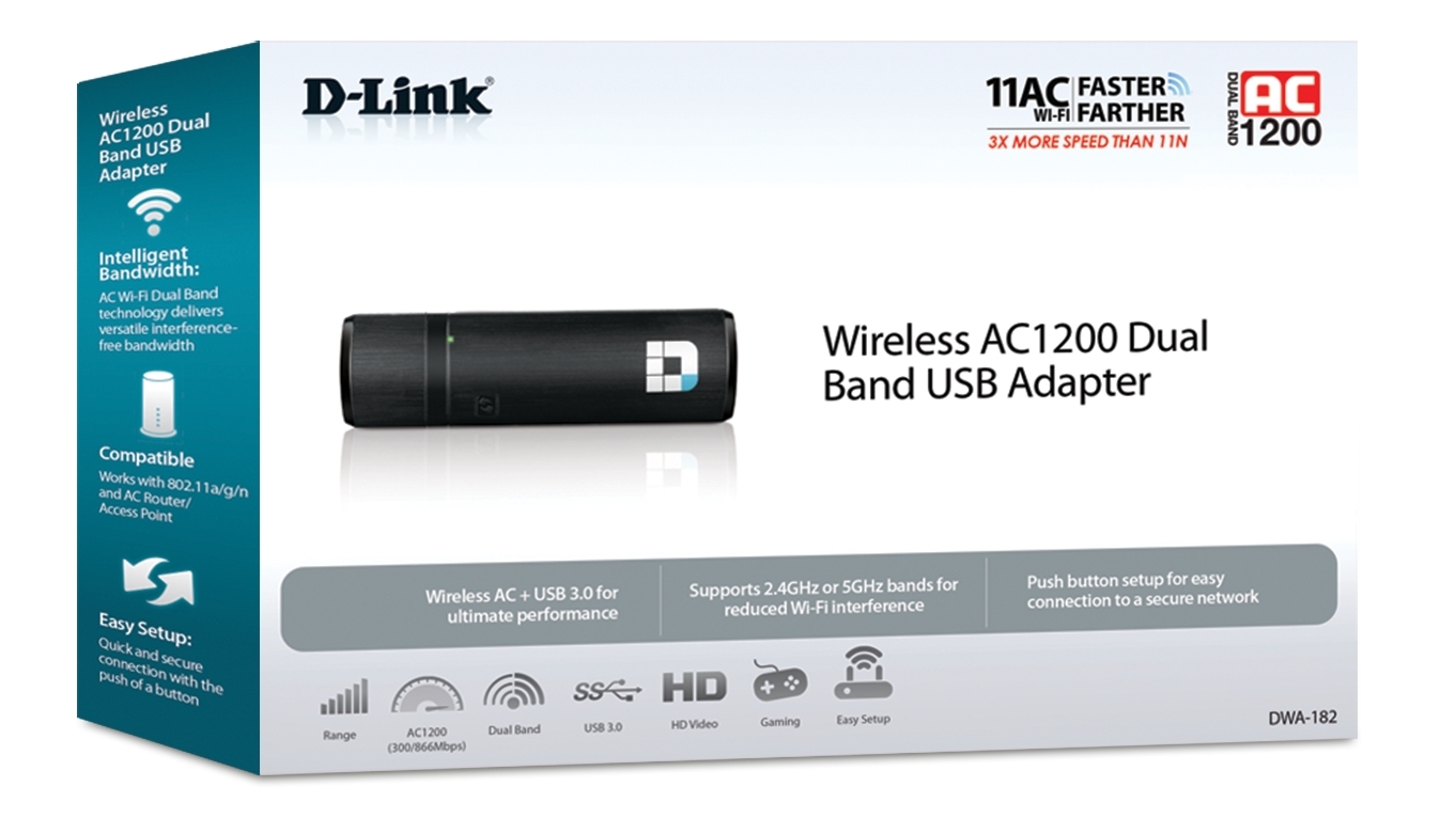 D-Link AC Wireless USB Adapter DWA-182