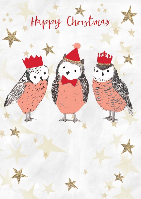 Hammond Gower: Three Owls - Greeting Card image