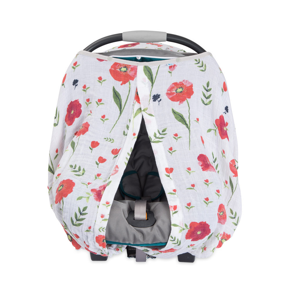 Little Unicorn: Muslin Car Seat Canopy - Summer Poppy image