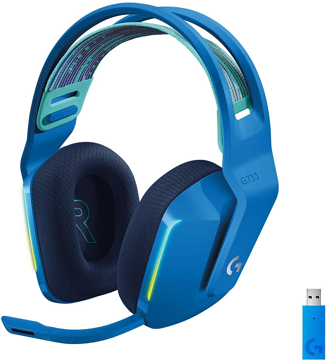 Logitech G733 LIGHTSPEED Wireless RGB Gaming Headset - Blue for PC, PS4 image