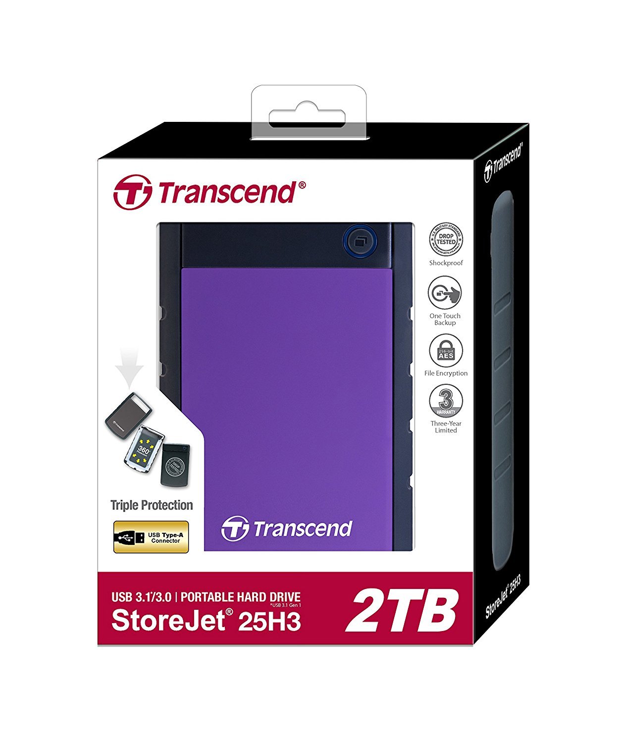 Transcend: StoreJet 25H3 2TB External Hard Disk - Purple image