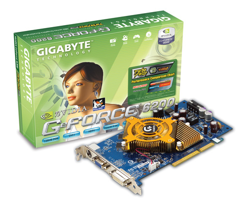 Gigabyte Graphics Card NVIDIA GeForce 6200 + HSI 128M AGP image