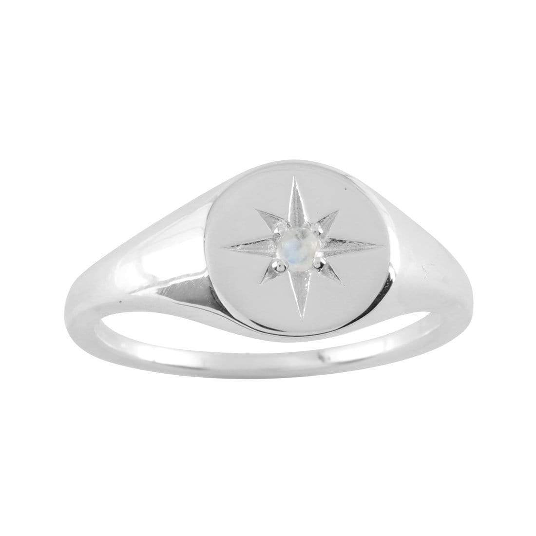 Midsummer Star: Enchanted Light Moonstone Signet Ring (Size 7) image