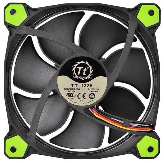 120mm ThermalTake Riing 12 Radiator Fan - Green LED image