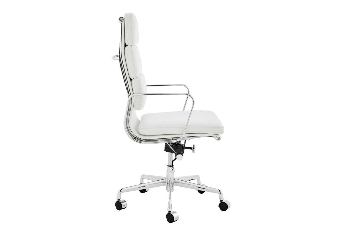 Matt Blatt Replica Eames Group Standard Aluminium Padded High Back Office Chair (White)