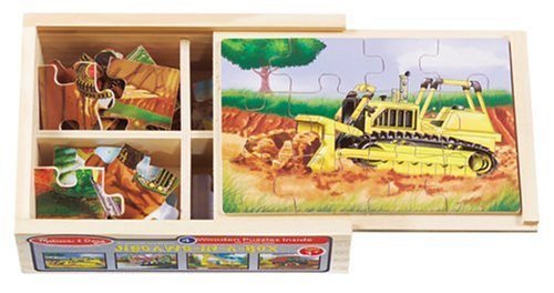 Melissa & Doug: Wooden Construction Jigsaw Puzzles in a Box image