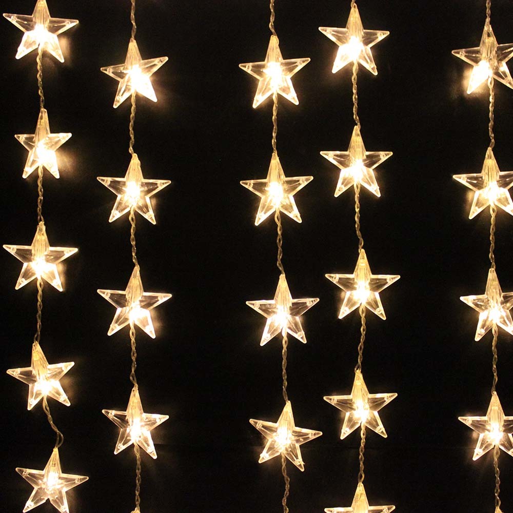 54 LED Star Curtain Lights - Warm White image