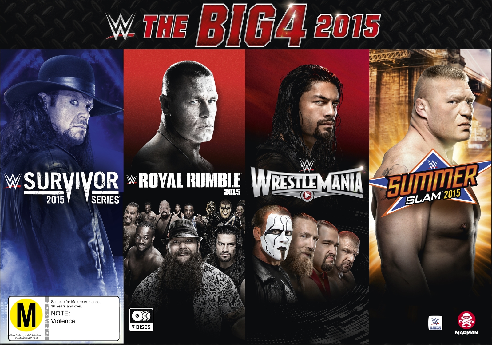 WWE: The Big 4 2015 (Collectors Box Set) on DVD