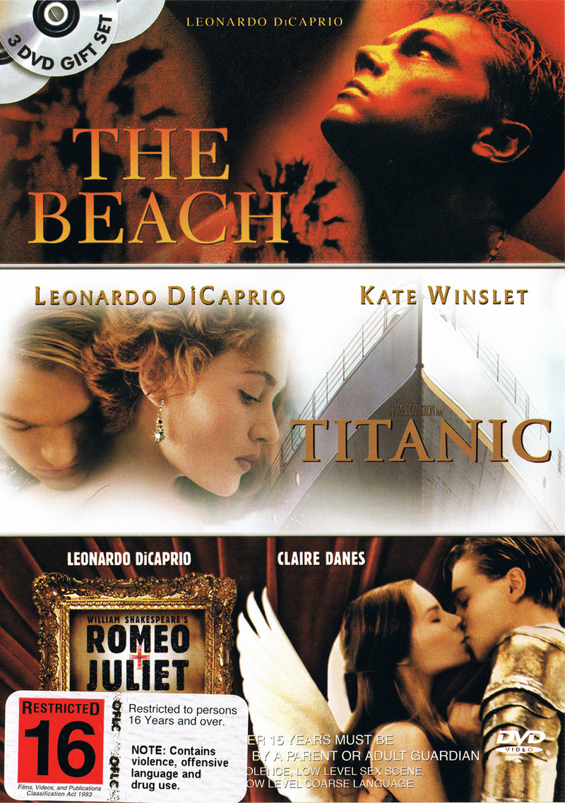 The Beach, Titanic, Romeo & Juliet on DVD image