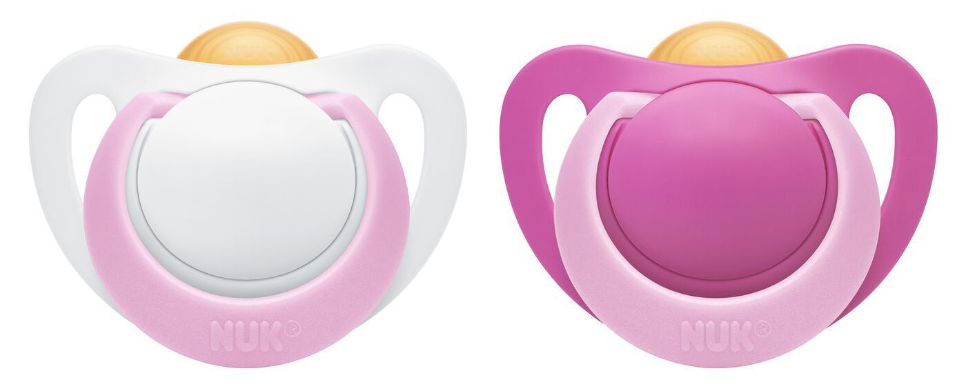 NUK: Genius Latex Soother - 6-18 Months Pink (2 Pack) image